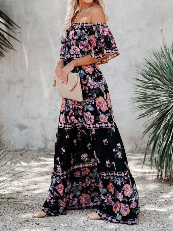 Luna’s Garden Muse Off-Shoulder Maxi Dress
