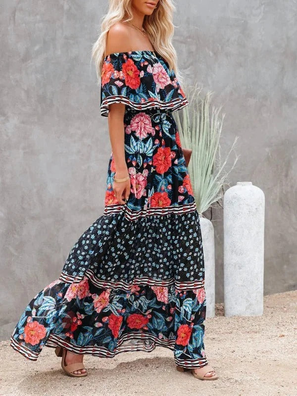 Luna’s Garden Muse Off-Shoulder Maxi Dress