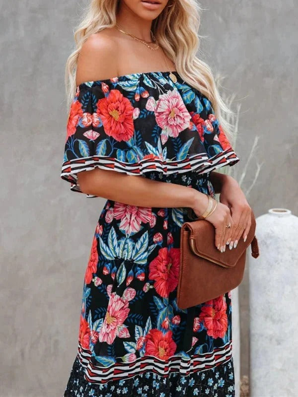 Luna’s Garden Muse Off-Shoulder Maxi Dress