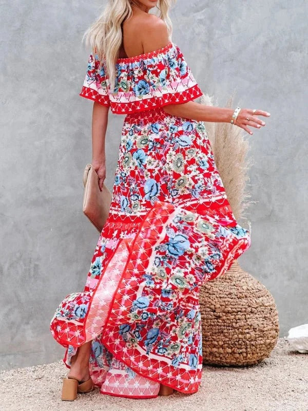 Luna’s Garden Muse Off-Shoulder Maxi Dress