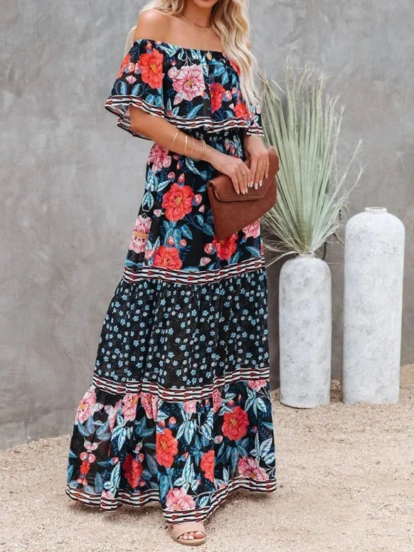Luna’s Garden Muse Off-Shoulder Maxi Dress