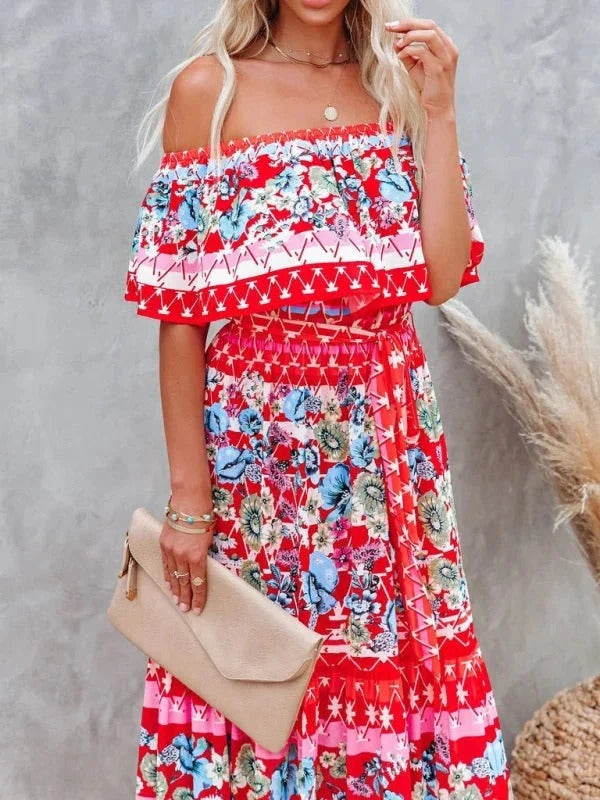 Luna’s Garden Muse Off-Shoulder Maxi Dress