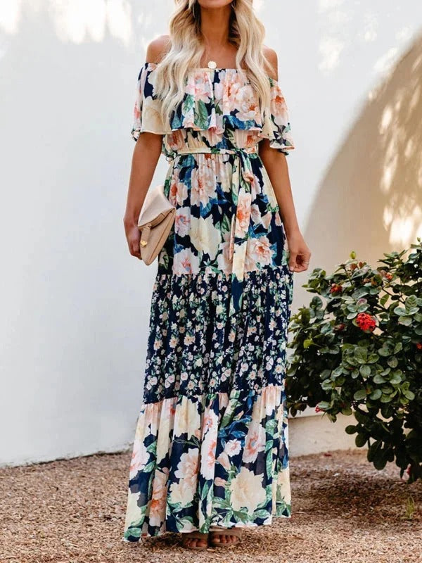 Luna’s Garden Muse Off-Shoulder Maxi Dress