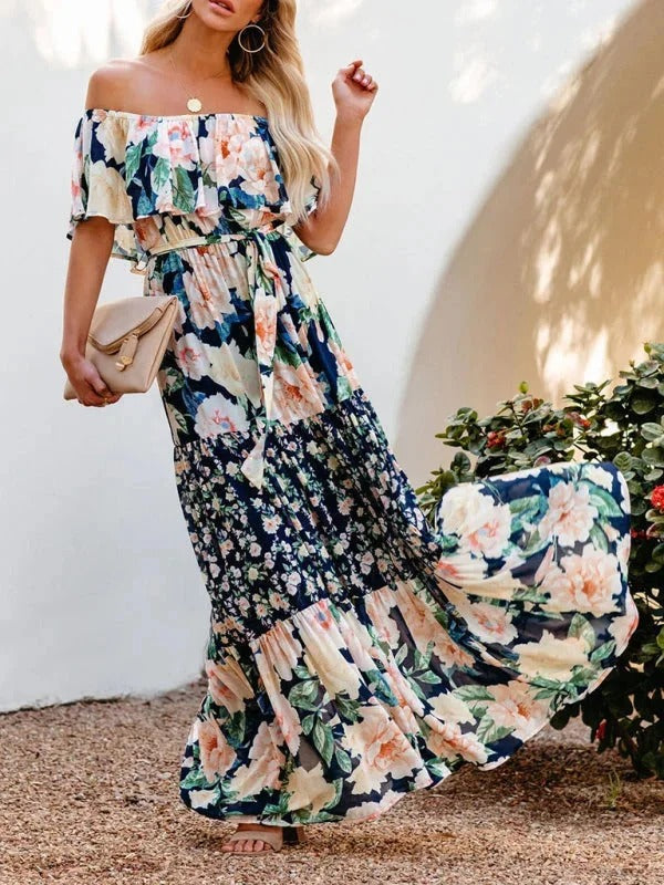 Luna’s Garden Muse Off-Shoulder Maxi Dress