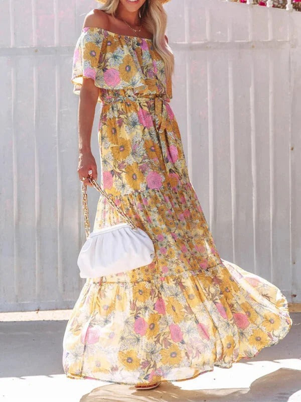 Luna’s Garden Muse Off-Shoulder Maxi Dress