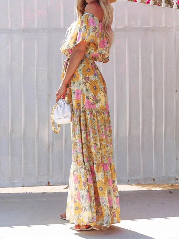 Luna’s Garden Muse Off-Shoulder Maxi Dress