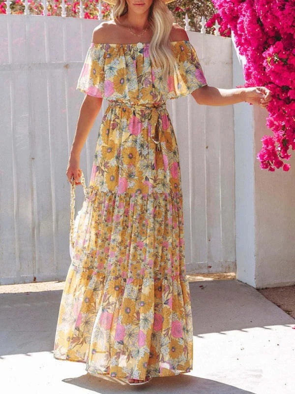 Luna’s Garden Muse Off-Shoulder Maxi Dress