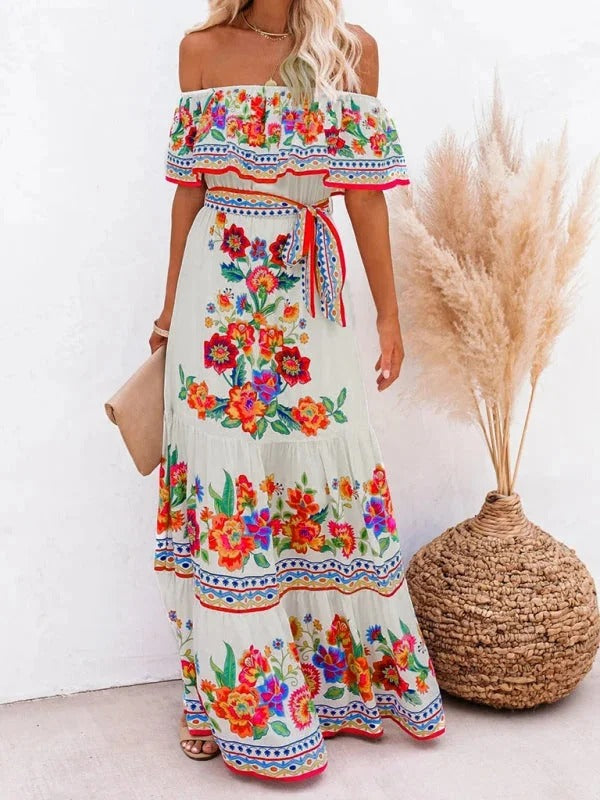 Luna’s Garden Muse Off-Shoulder Maxi Dress