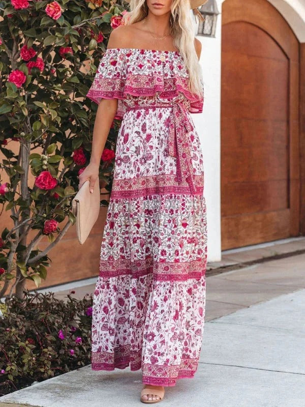 Luna’s Garden Muse Off-Shoulder Maxi Dress