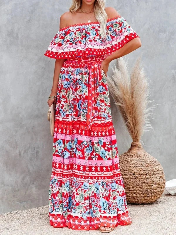 Luna’s Garden Muse Off-Shoulder Maxi Dress