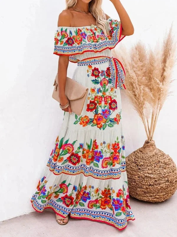 Luna’s Garden Muse Off-Shoulder Maxi Dress