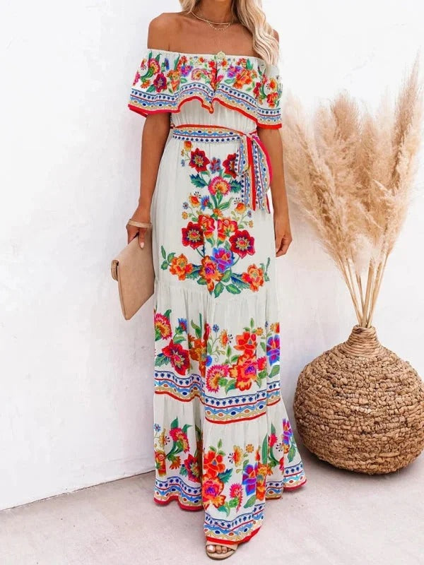 Luna’s Garden Muse Off-Shoulder Maxi Dress
