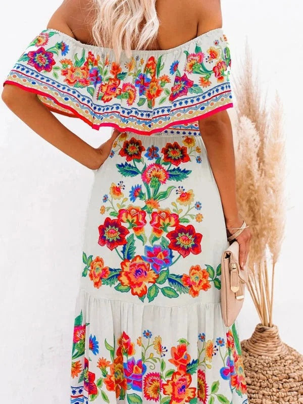 Luna’s Garden Muse Off-Shoulder Maxi Dress