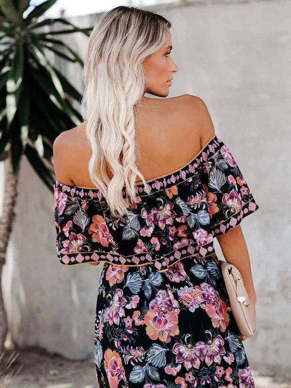 Luna’s Garden Muse Off-Shoulder Maxi Dress
