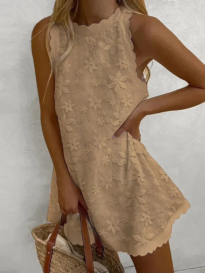 Luna’s Garden Whisper Scalloped Mini Dress