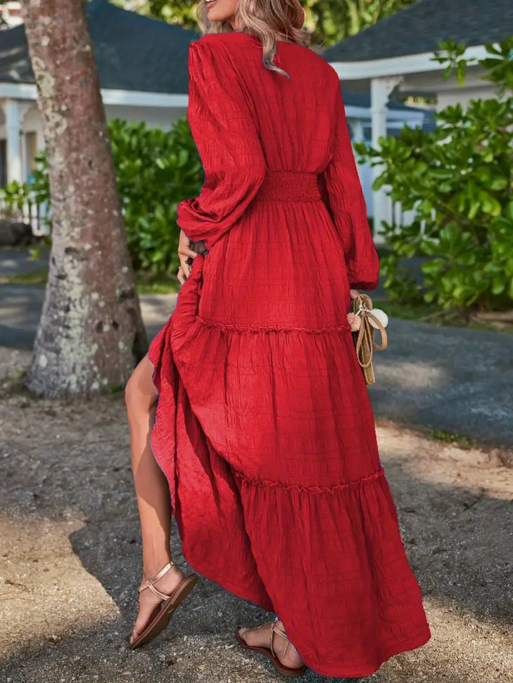 Luna’s Golden Escape Tiered Maxi Dress