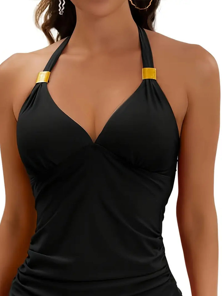 Luna’s Golden Horizon Halter Tankini Set