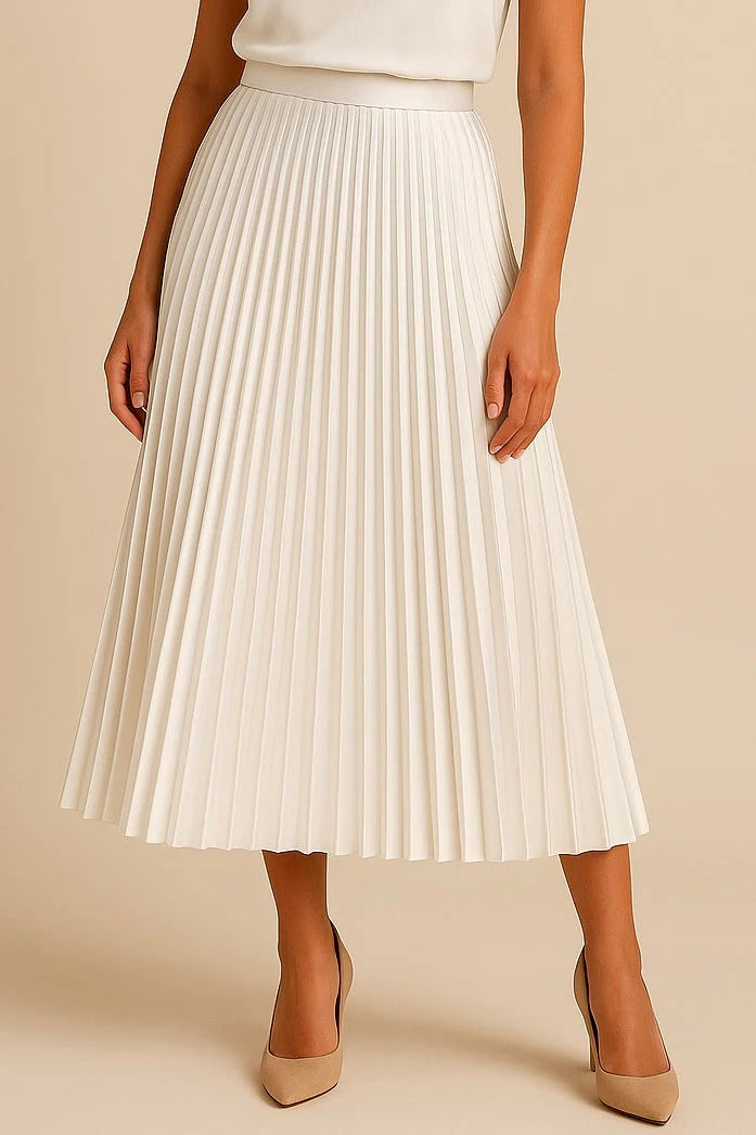 Luna’s Graceful Echo Pleated Midi Skirt