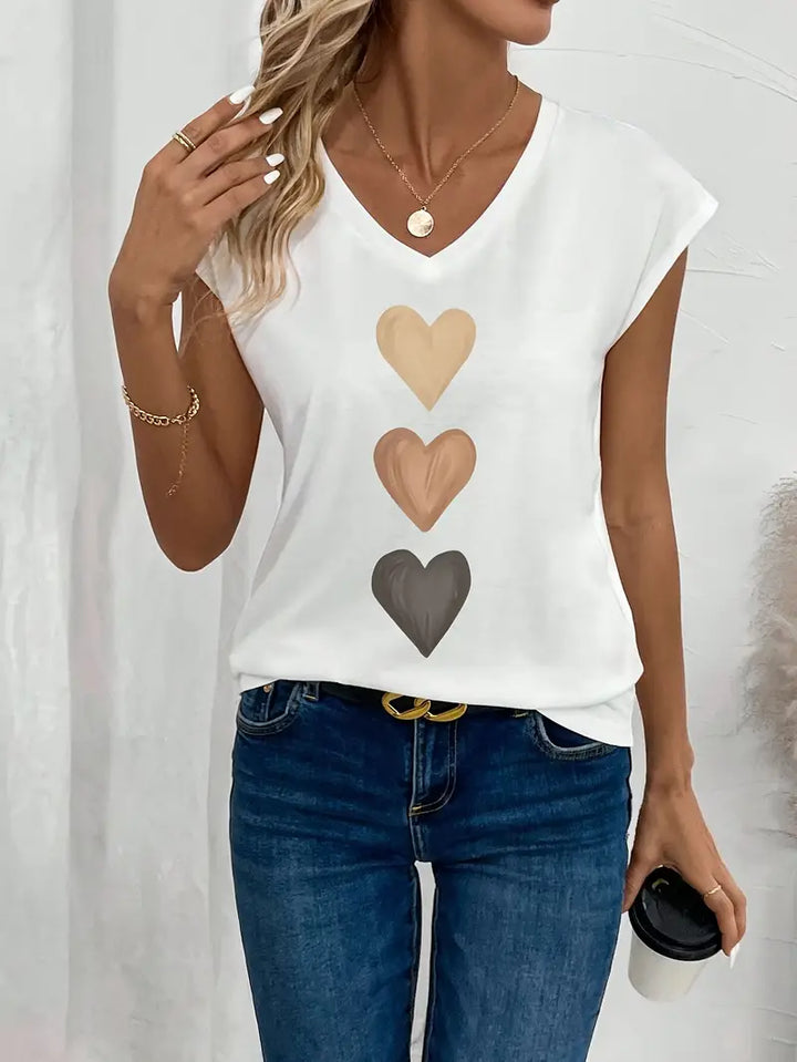 Luna’s Heartfelt Charm Trio-Print Tee