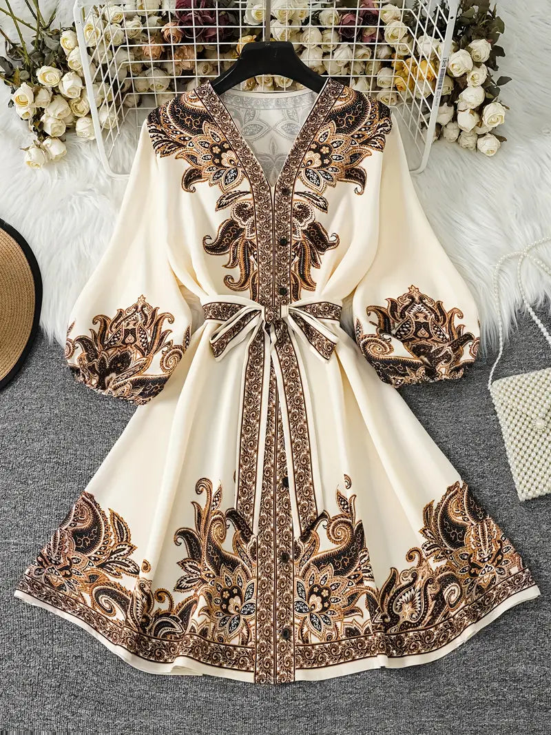 Luna’s Mediterranean Whimsy Embroidered Mini Dress