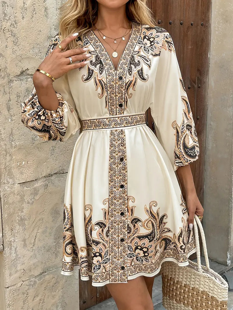 Luna's Mediterranean Whimsy Embroidered Mini Dress – Luna Mae