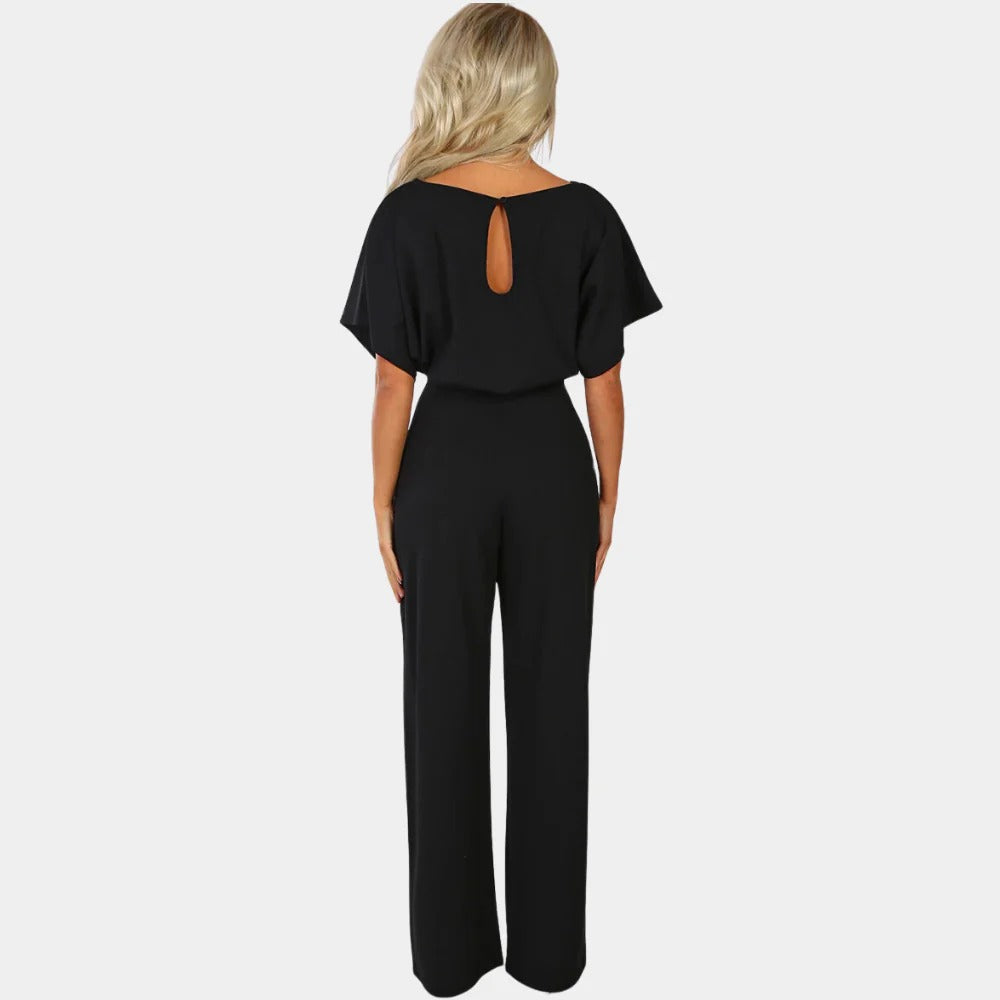 Luna’s Midnight Grace Tie-Waist Wide-Leg Jumpsuit