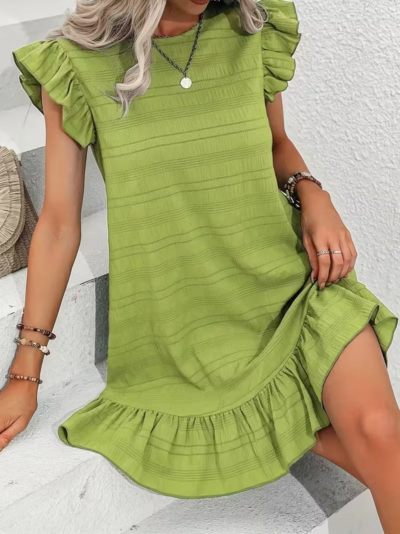 Luna’s Midnight Ruffle Charm Mini Dress