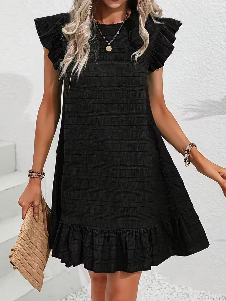Luna’s Midnight Ruffle Charm Mini Dress
