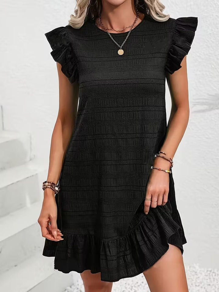 Luna’s Midnight Ruffle Charm Mini Dress