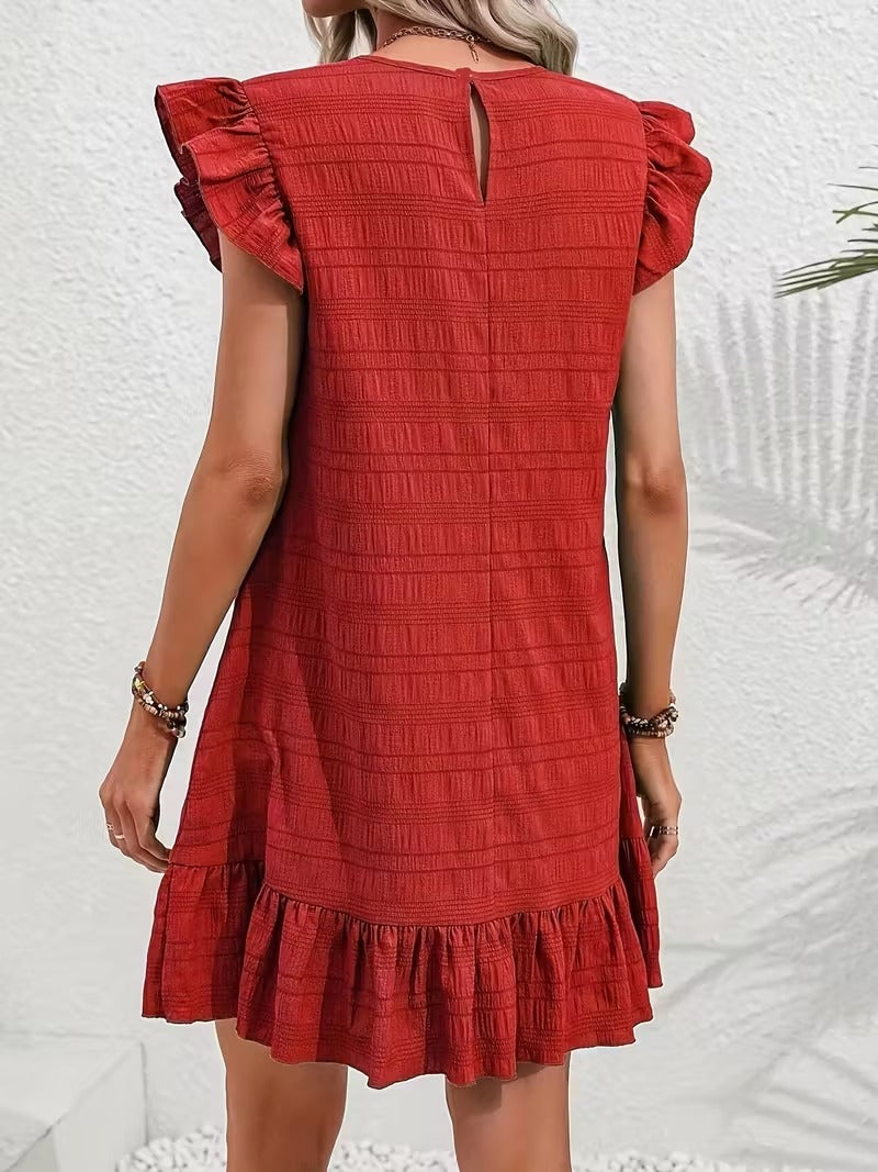Luna’s Midnight Ruffle Charm Mini Dress