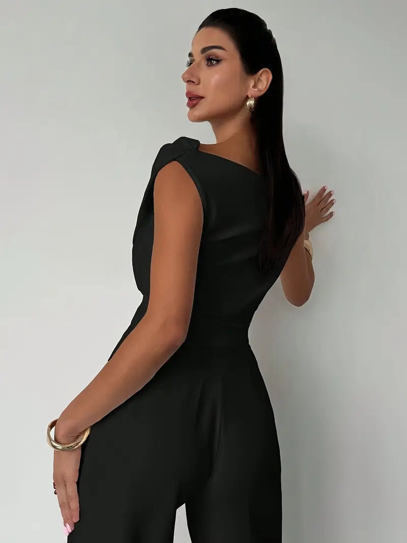 Luna’s Modern Grace Draped Shoulder Top