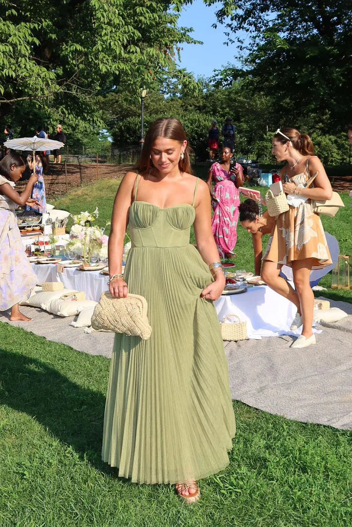 Luna’s Poetic Grace Pleated Tulle Maxi Dress