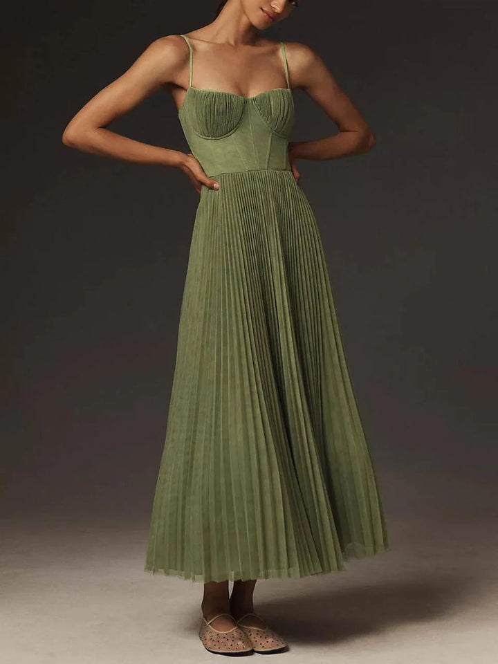 Luna’s Poetic Grace Pleated Tulle Maxi Dress