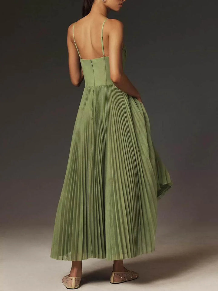 Luna’s Poetic Grace Pleated Tulle Maxi Dress