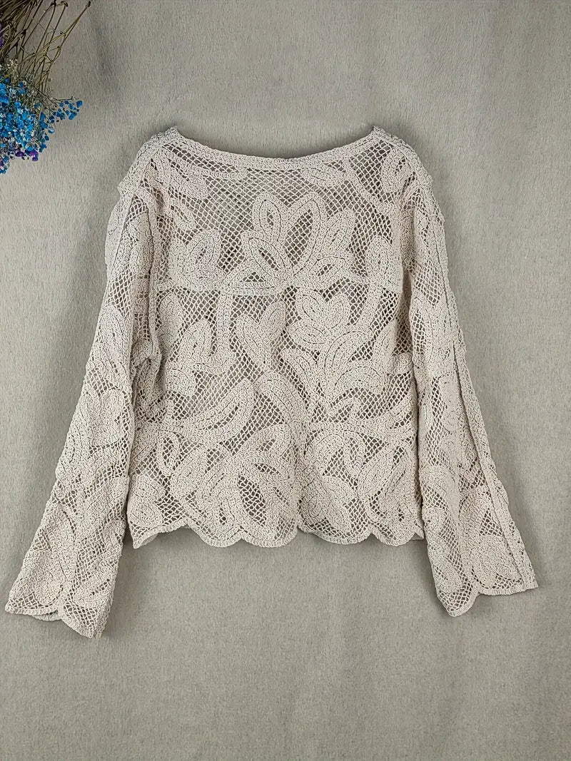 Luna’s Poetic Whimsy Floral Lace Blouse