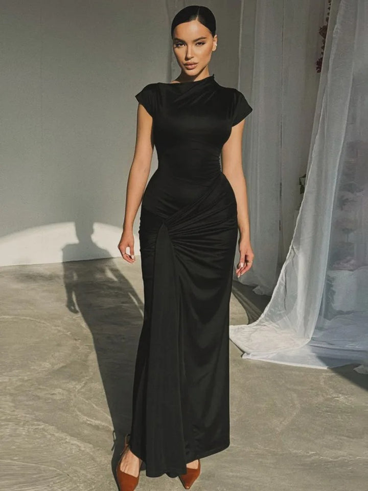 Luna’s Poised Elegance Draped Maxi Dress