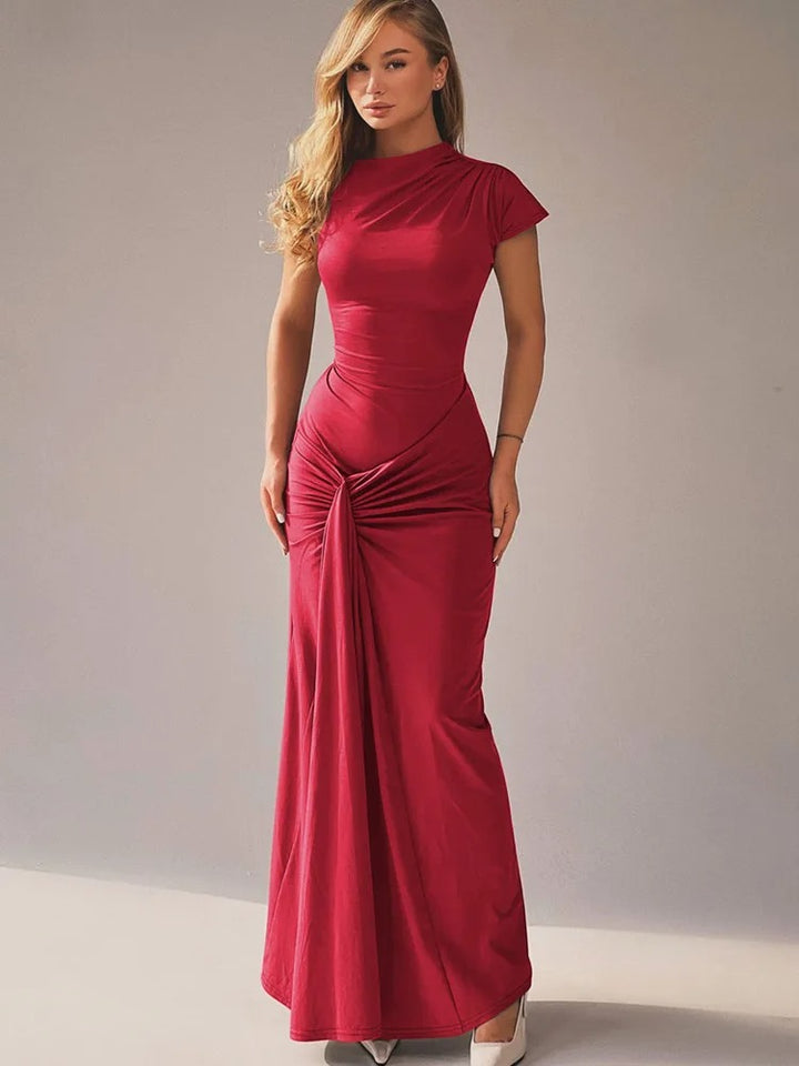 Luna’s Poised Elegance Draped Maxi Dress