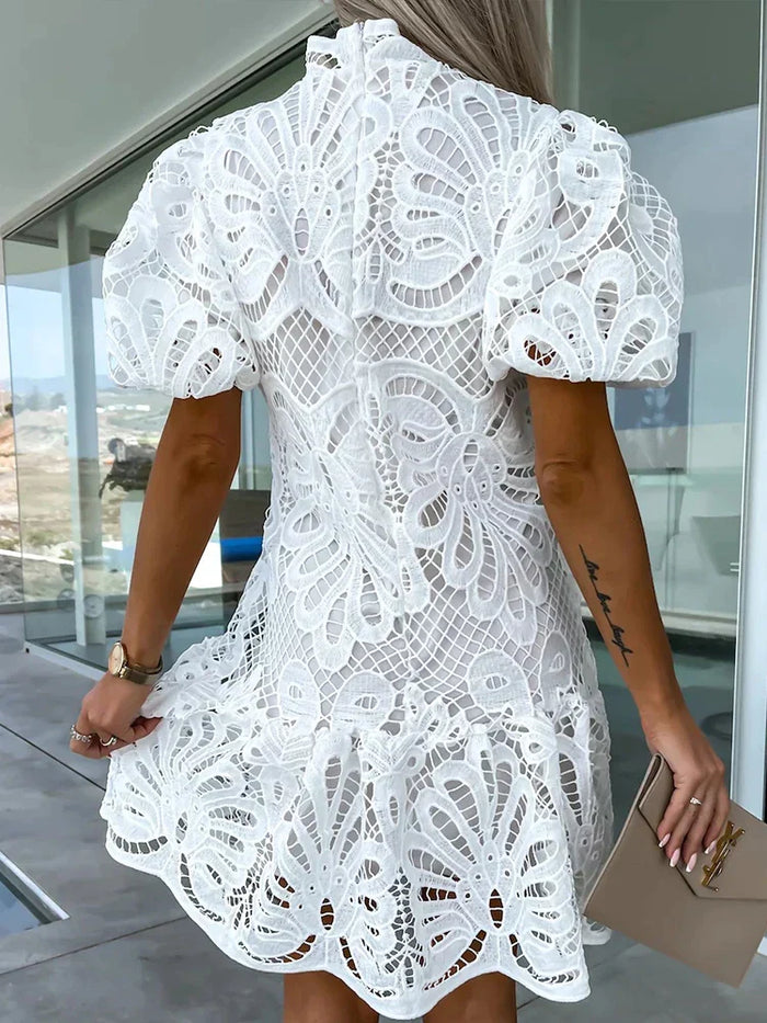 Luna’s Celestial Harmony Lace Mini Dress