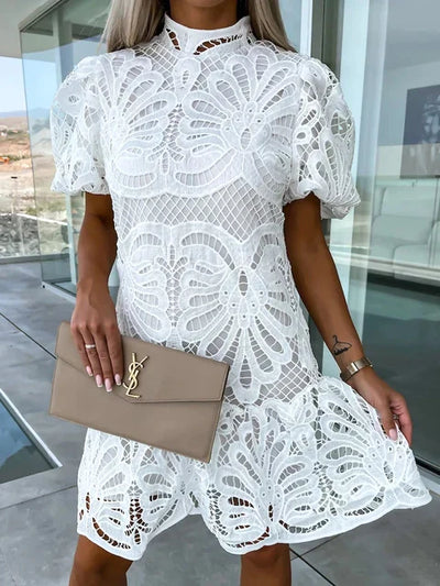 Luna’s Celestial Harmony Lace Mini Dress