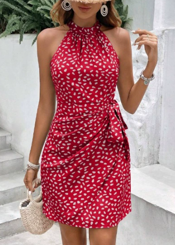 Luna’s Retro Allure Belted A-Line Dress