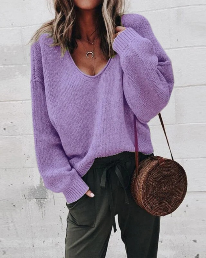 Luna’s Round Neck Draped Oversized Knit Jumper