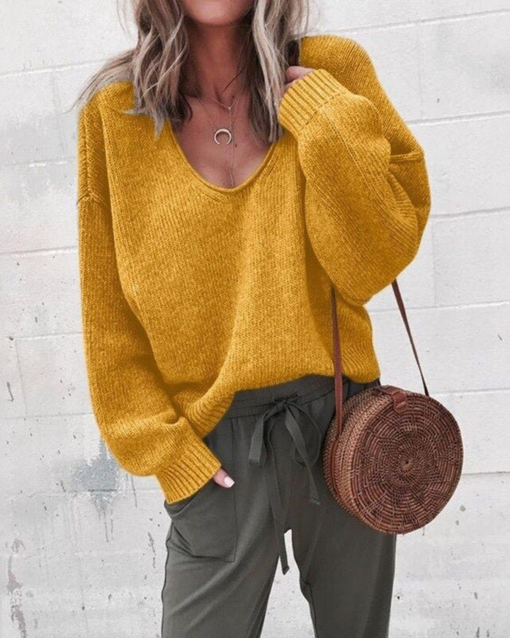Luna’s Round Neck Draped Oversized Knit Jumper