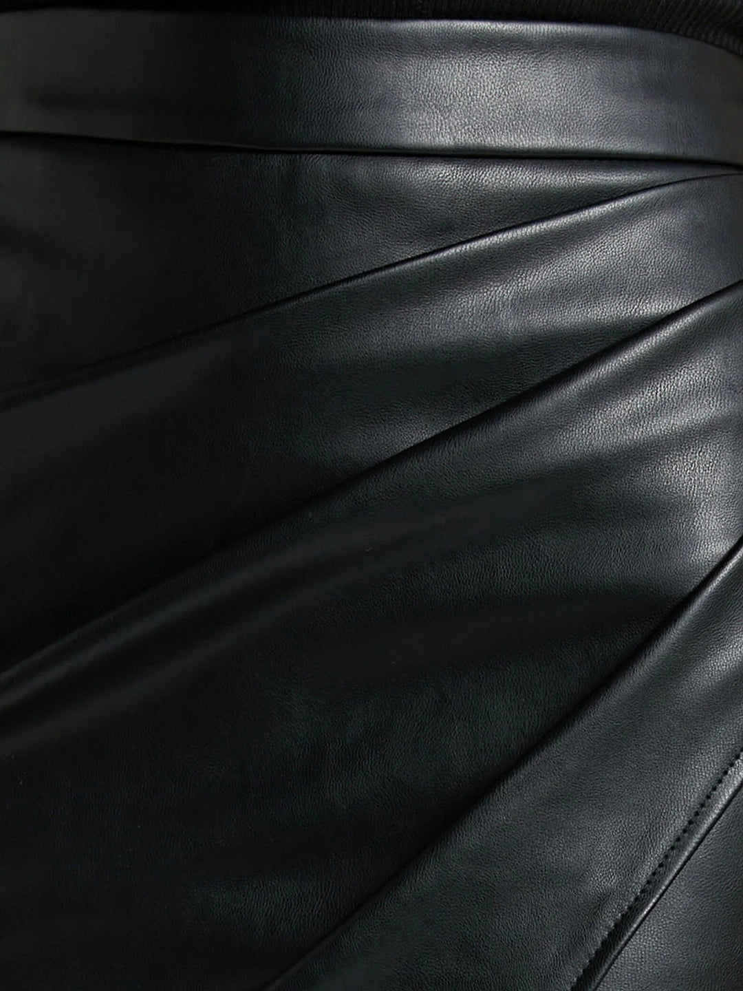 Luna’s Sculpted Elegance Leather Wrap Skirt