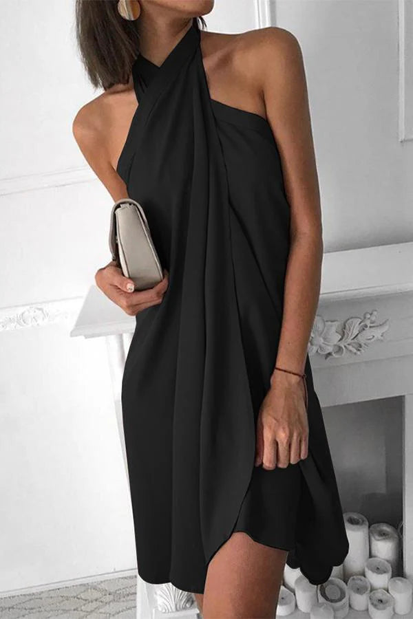 Luna’s Sculpted Grace Draped Mini Dress