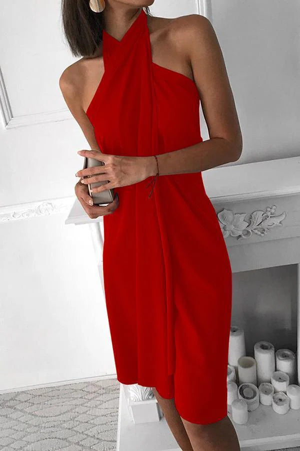 Luna’s Sculpted Grace Draped Mini Dress