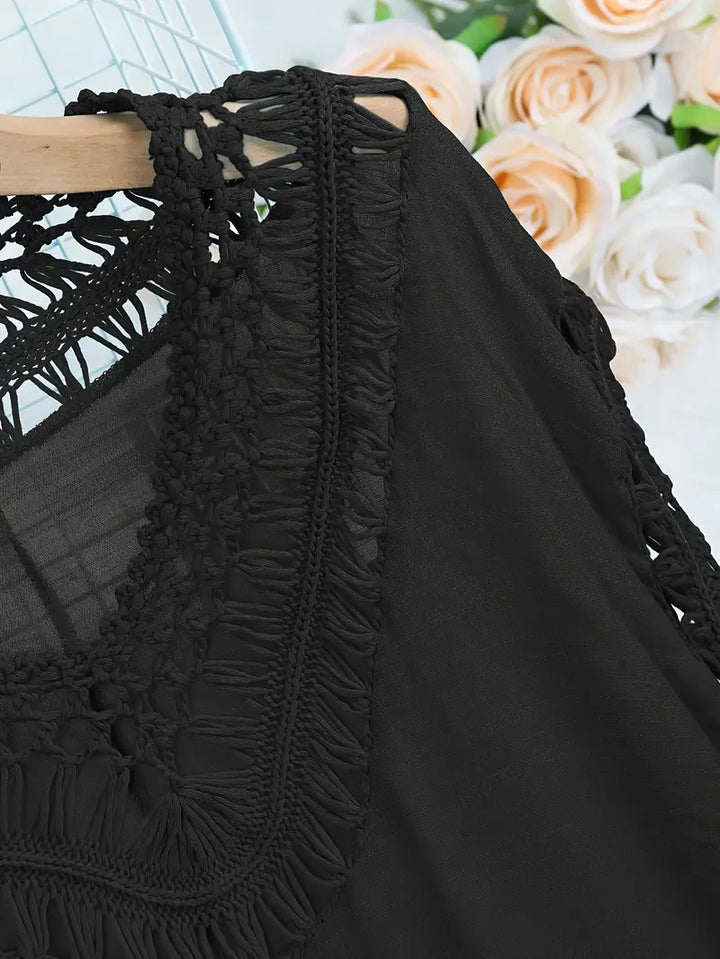 Luna’s Seaside Allure Crochet Trim Mini Dress