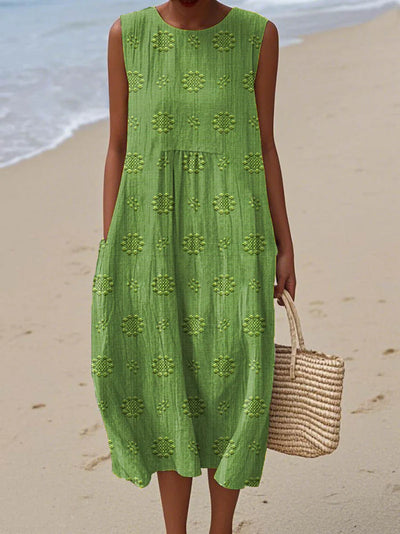 Luna's Seaside Bloom Embroidered Midi Dress Luna Mae Luna's Seaside Bloom Embroidered Midi Dress Luna Mae