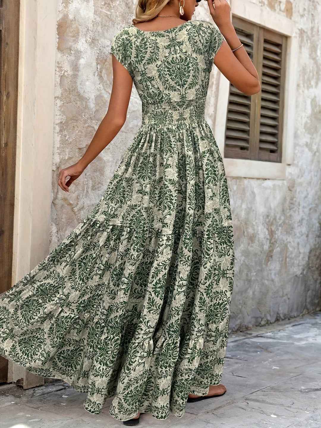 Luna’s Secret Garden Ruched Maxi Dress