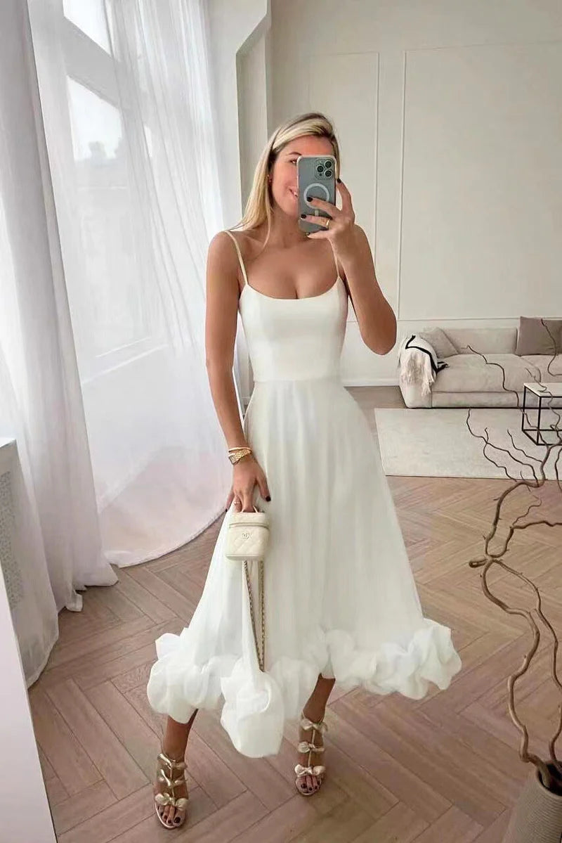 Luna’s Serene Bloom Petal-Twist Midi Dress