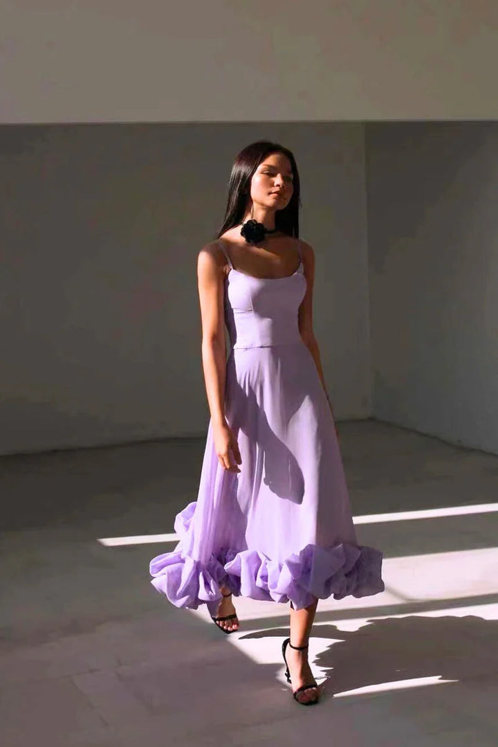 Luna’s Serene Bloom Petal-Twist Midi Dress
